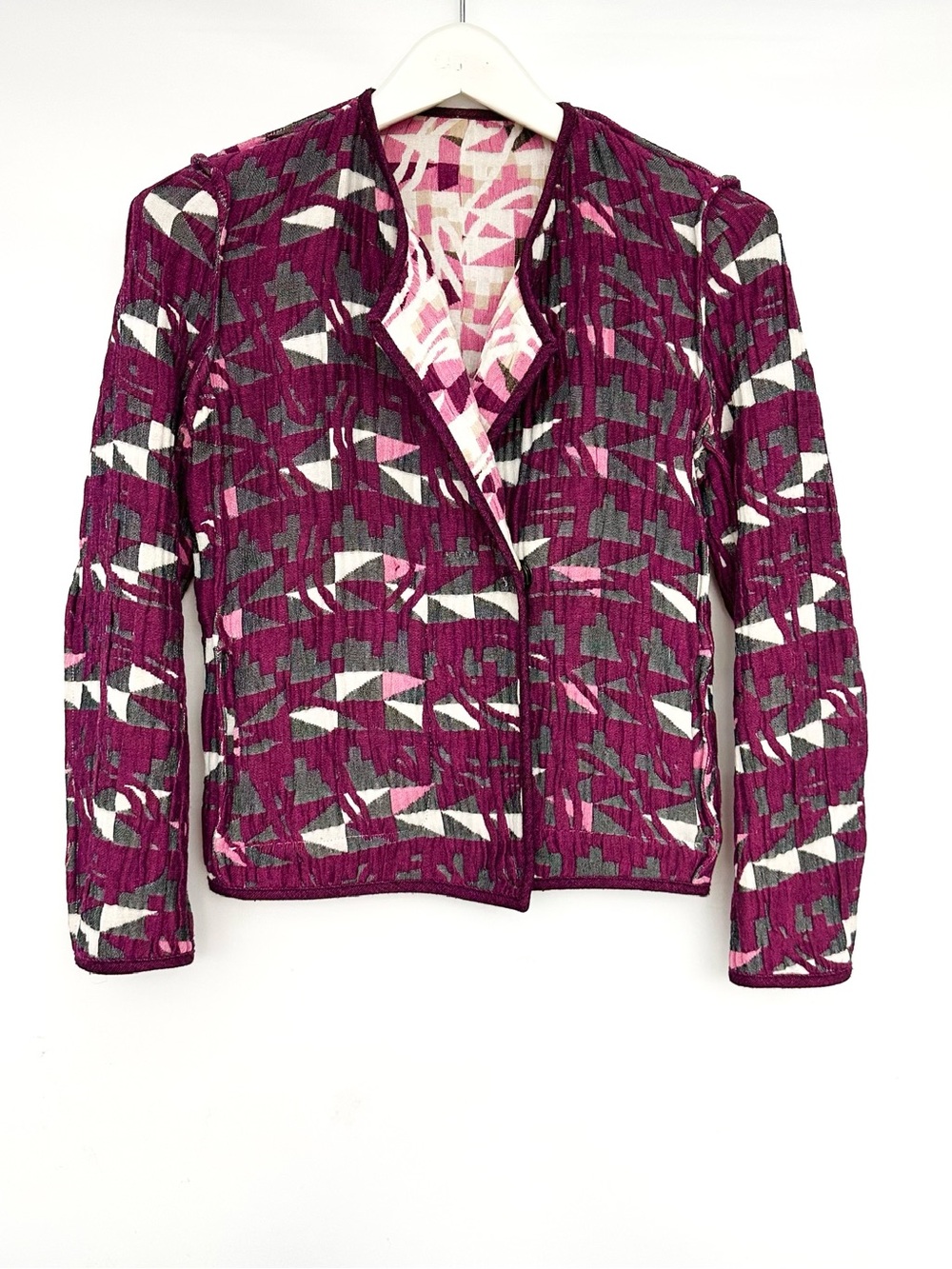 Maje Jacquard cotton blend jacket